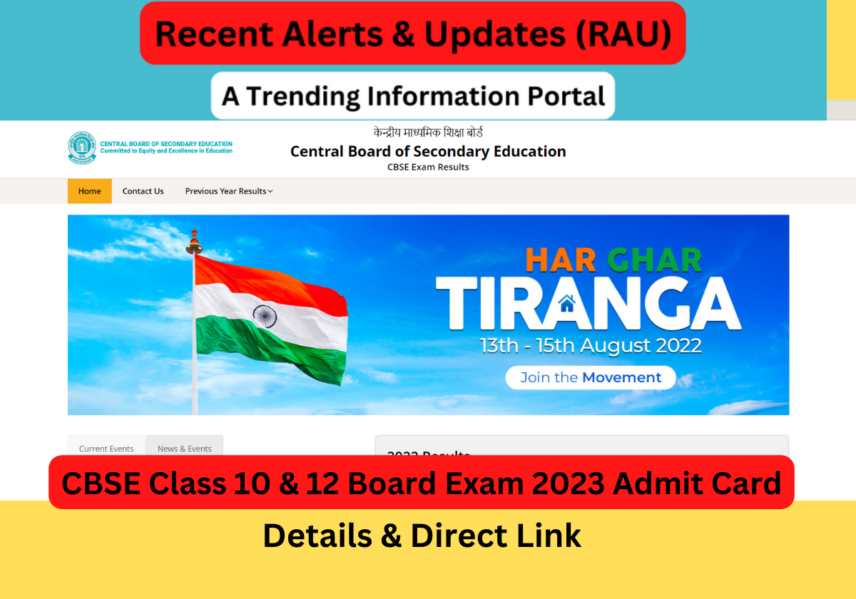 CBSE Class 10 & 12 Board Exam 2023 Admit Card: Details & Direct Link