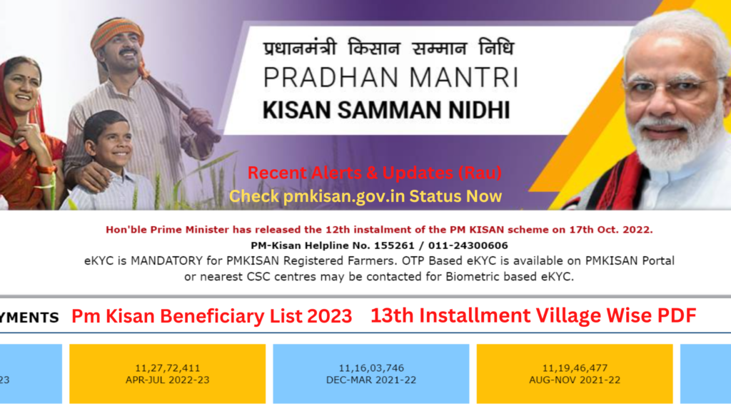 Pm Kisan Beneficiary List 2023 13th Installment Village Wise PDF